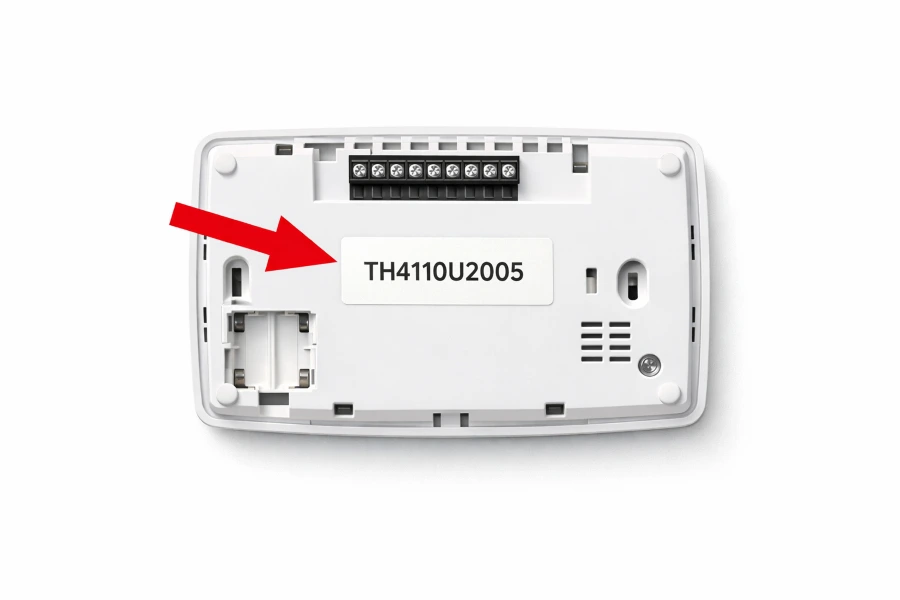 Honeywell T4 Pro Thermostat Manual: Setup, Wiring and User Guide Explained 2 Honeywell T4 Pro model number location on back of thermostat