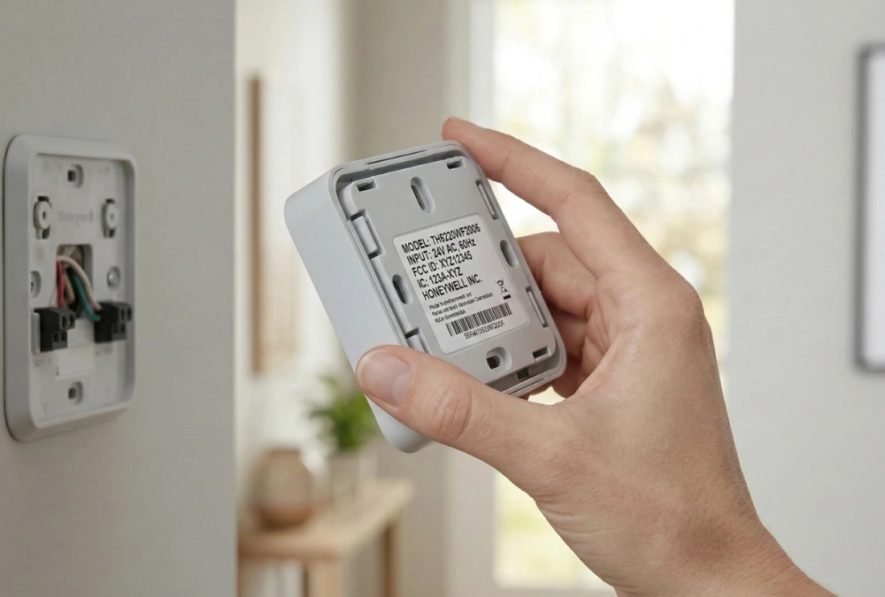 Honeywell Pro Series Thermostat Manual (T6, T4 & T1 Models Explained) 3 Honeywell thermostat model number label on the back of the unit.